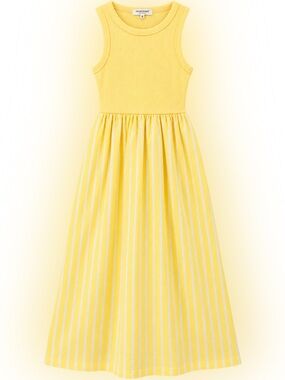 Girls' Sleeveless Yellow Striped Maxi Dress by No Comment